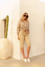Beige,Bermuda Jenny de couleurs à boutons - Femme en Coton - Place du Jour Beige,Bermuda Jenny de couleurs à boutons - Femme en Coton - Place du Jour